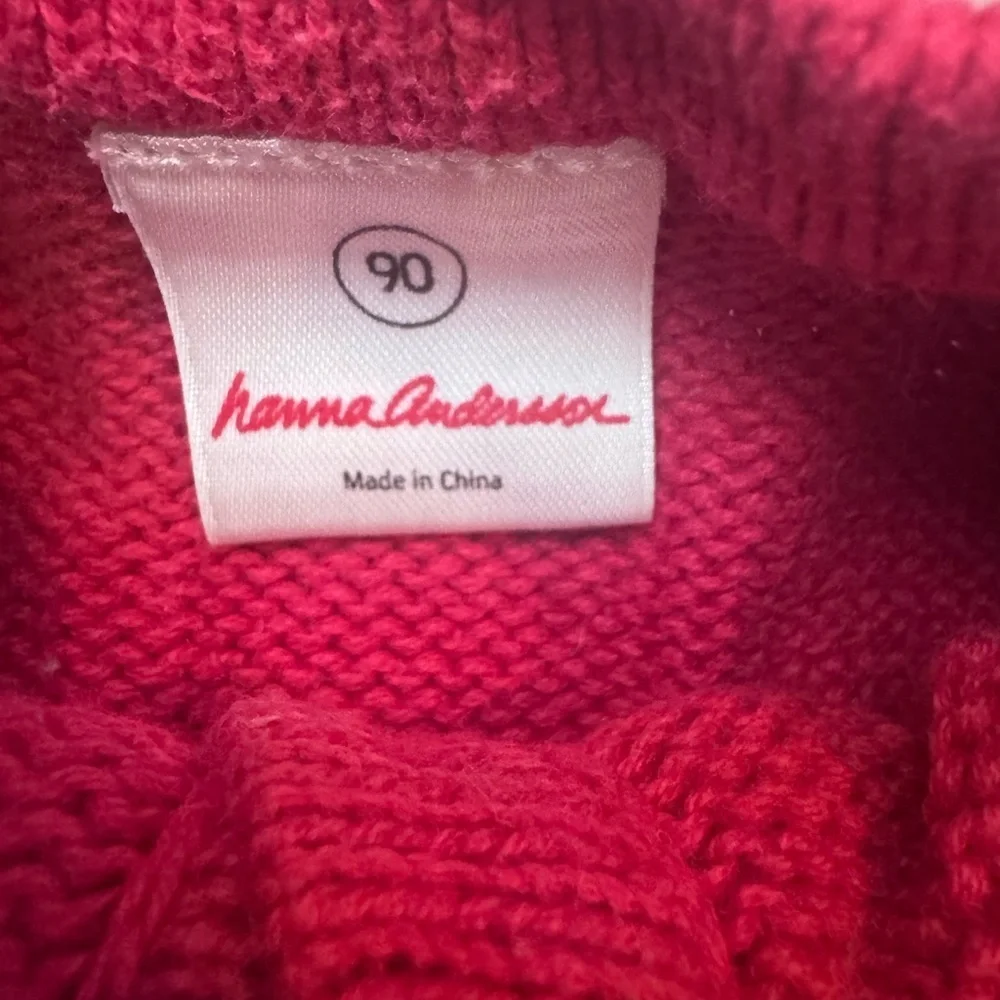 Hanna Andersson Toddler Christmas Sweater Dress Red Snowflakes 90/3